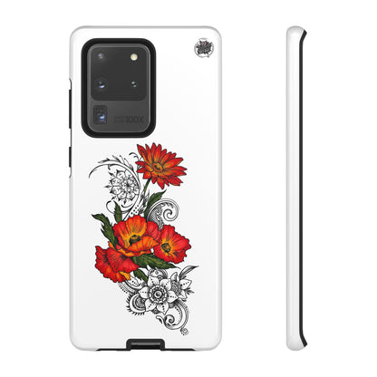 Floral Red Poppy - Tough Galaxy Phone Case Series S10-S25 Series