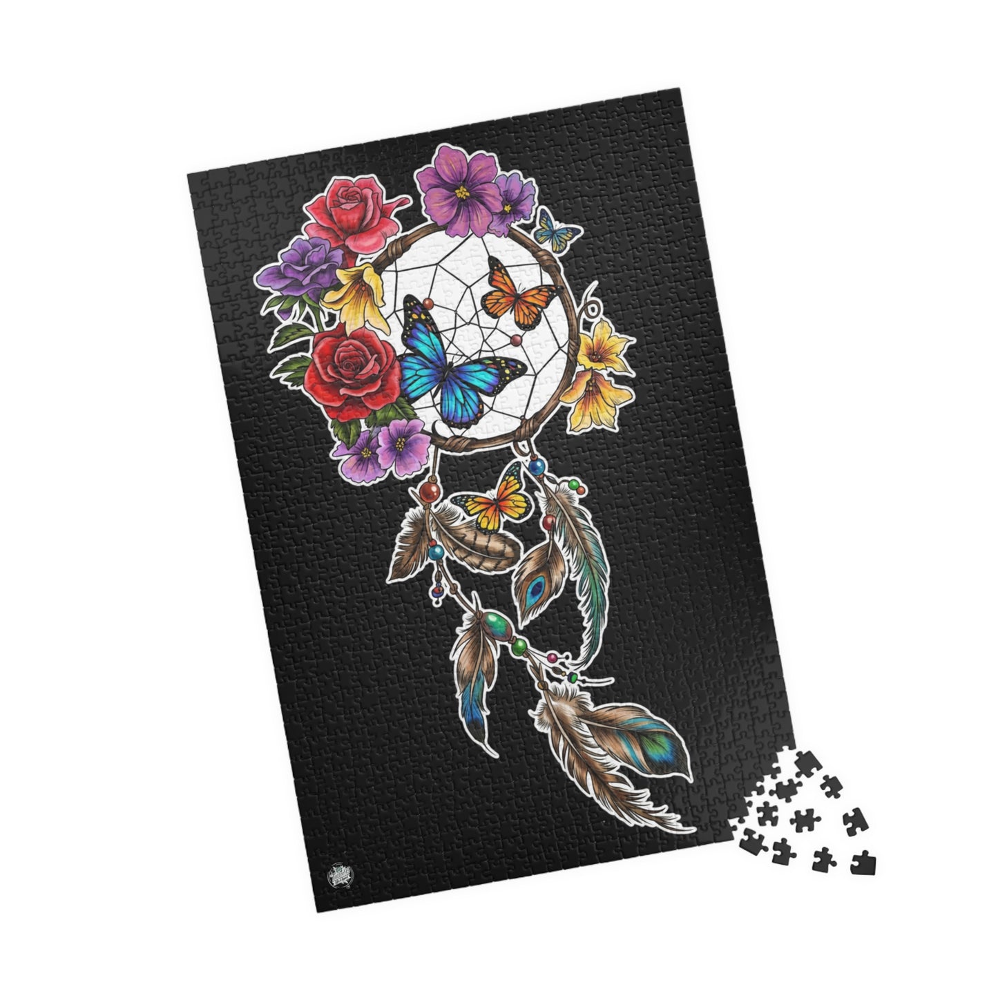 Dreamcatcher & Butterflies Puzzle — Vibrant Tattoo Artwork (110–1014 pcs)