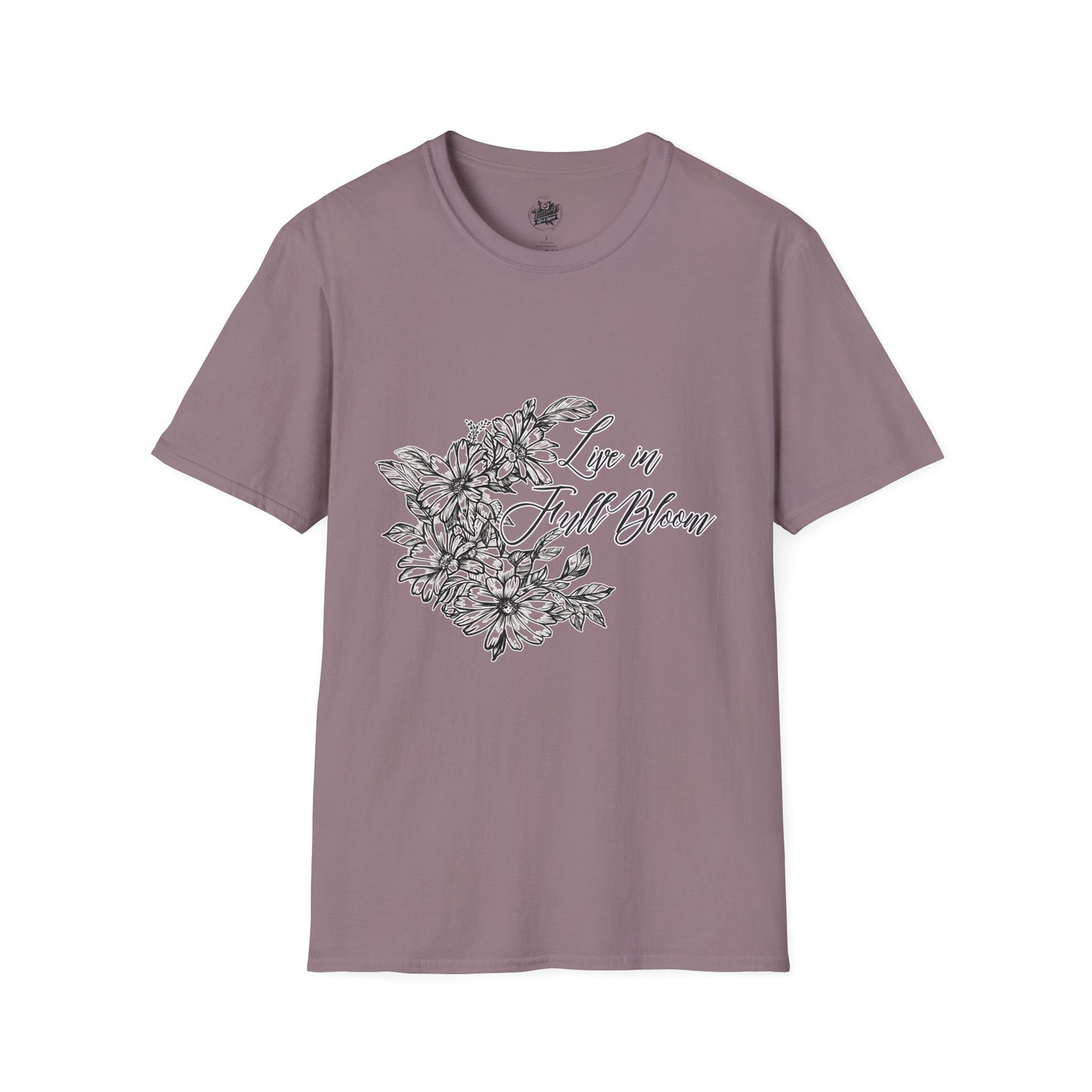 Live in Full Bloom - Floral Script Crew Tee