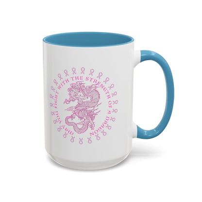 Dragon Strength - Mug, 11oz and 15oz, Pink design 3 COLORS Black, Light Blue, Purple