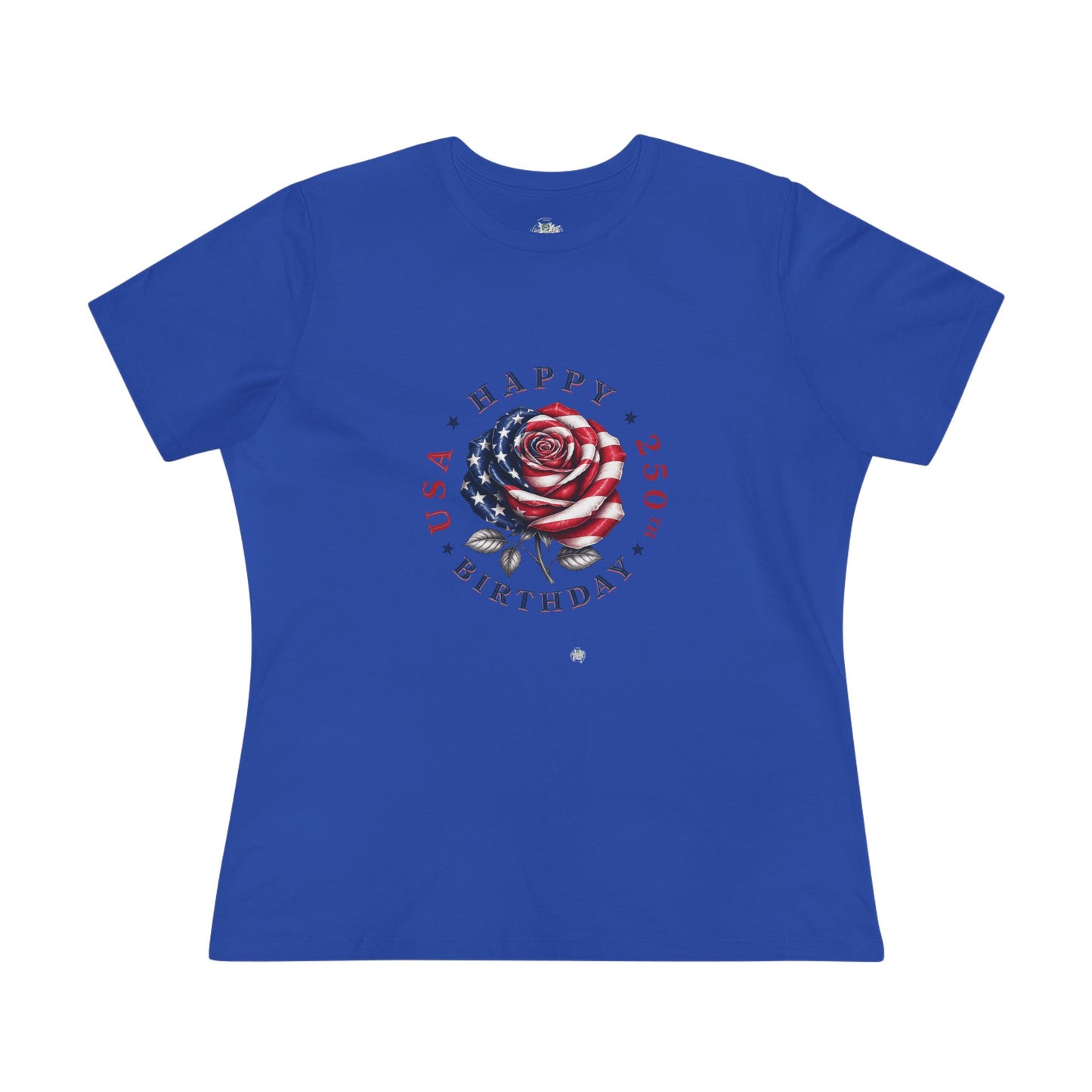 Happy 250th America A Birthday Rose - Women’s Plain Jersey T-Shirt
