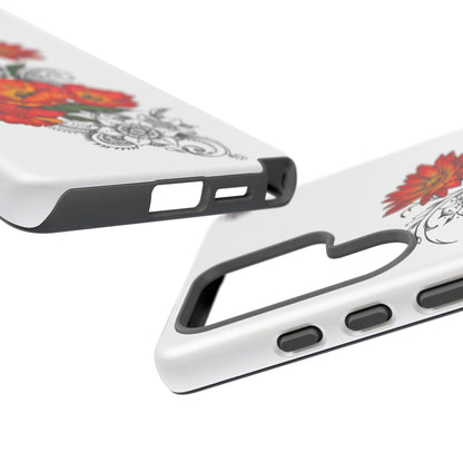 Floral Red Poppy - Tough Galaxy Phone Case Series S10-S25 Series