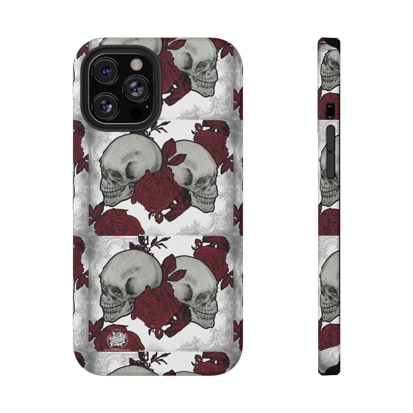 Skulls and Roses Tattoo Art - iPhone Case