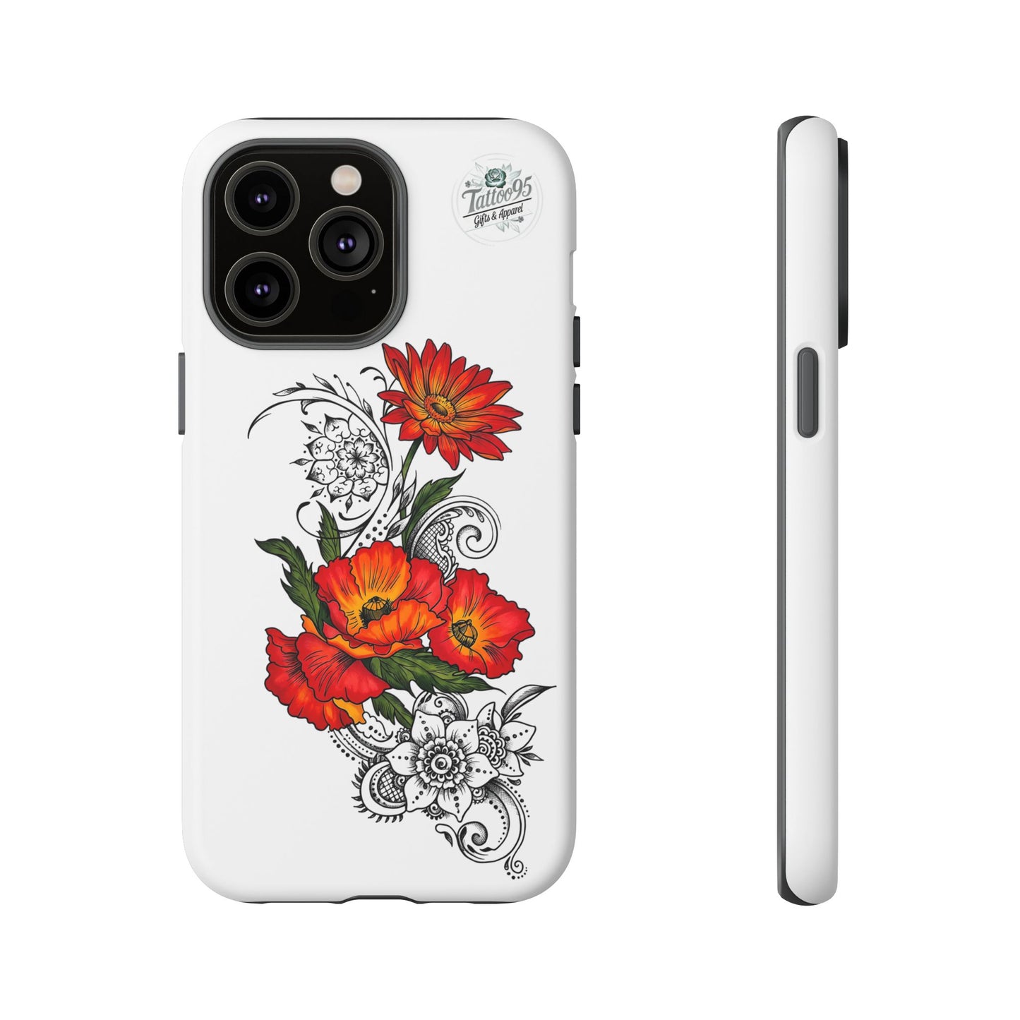 Floral Red Poppy iPhone Case — Red Poppy Botanical Tough Case
