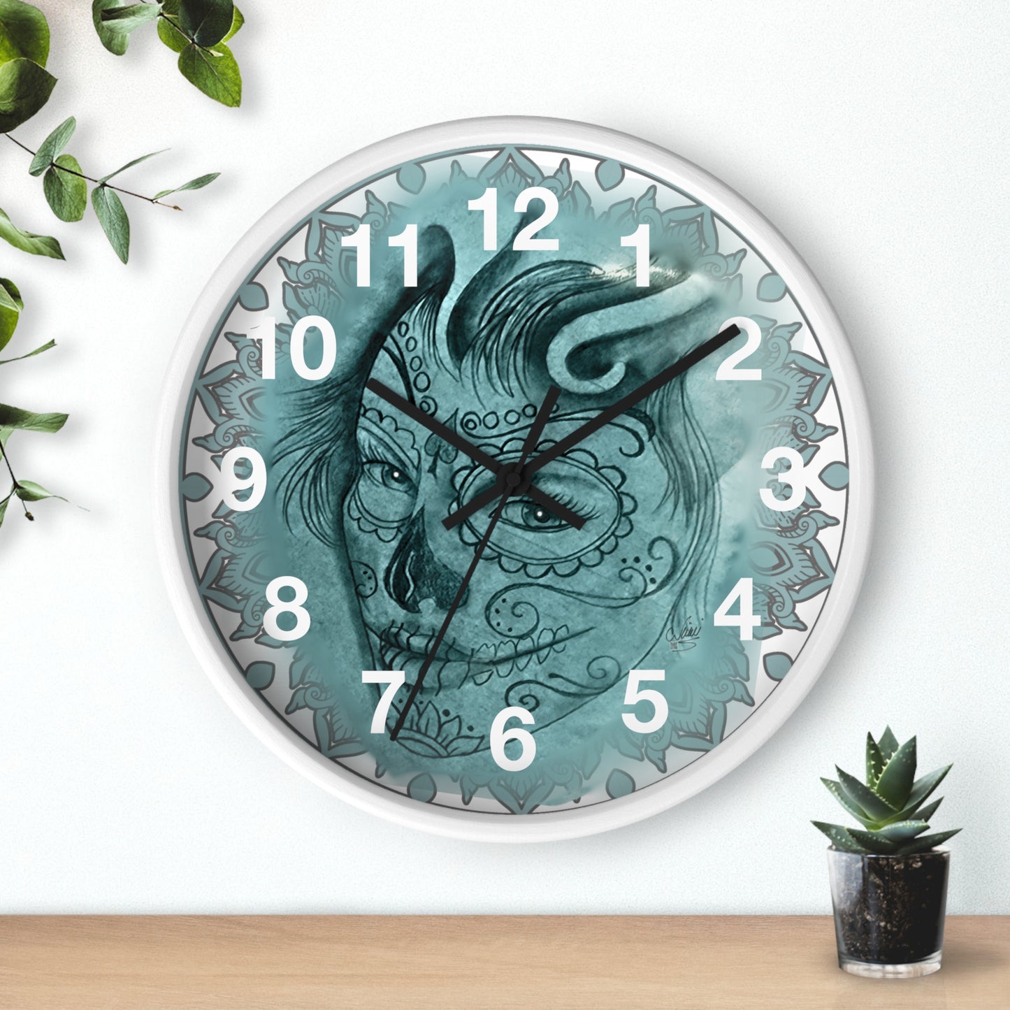 Beautiful Face Tattoo Artwork - Wall Clock