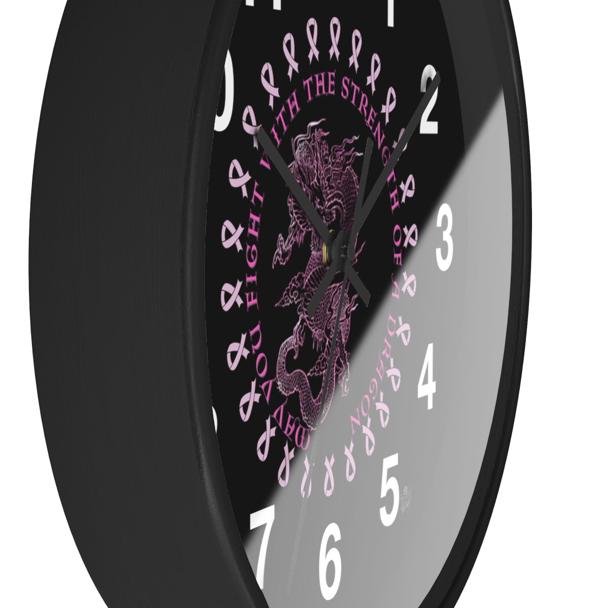 Dragon Strength - Wall Clock Black Background