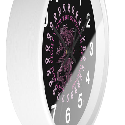 Dragon Strength - Wall Clock Black Background