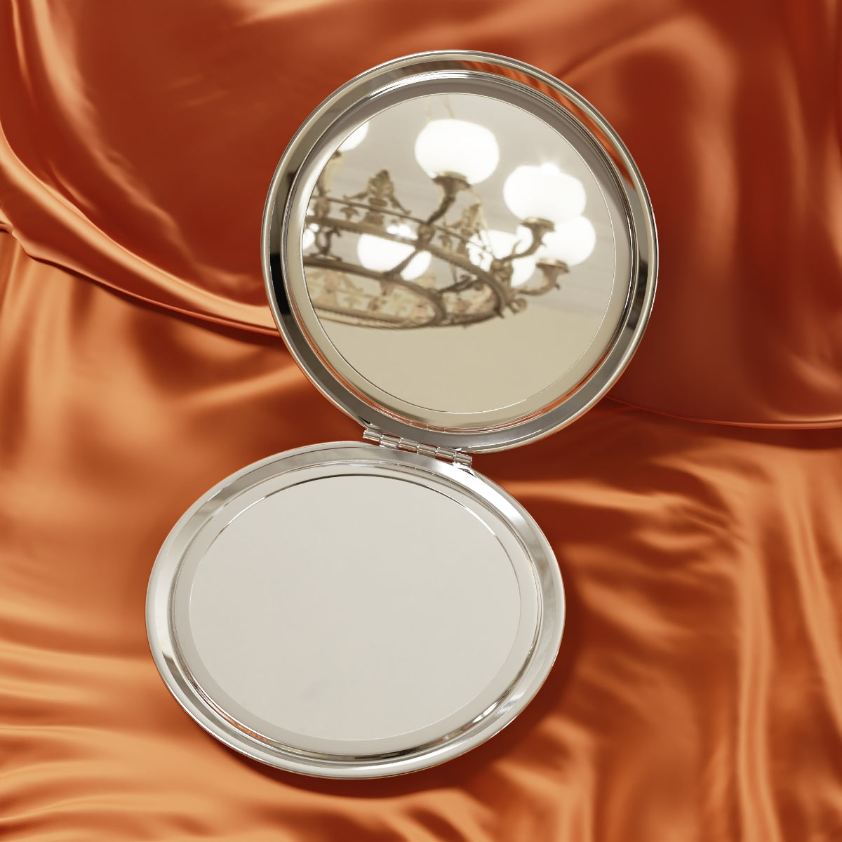 Floral Peacock Mandala - Compact Travel Mirror — Portable Double-Sided Pocket Mirror