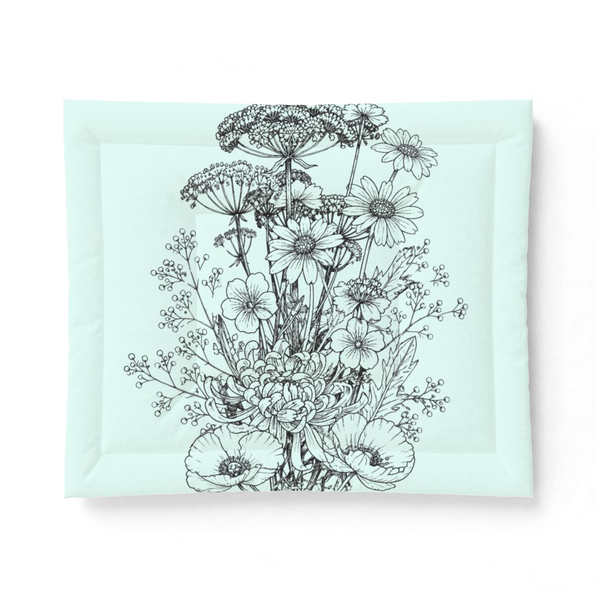 Wildflowers Cotton Comforter — Soft White Down Alternative Duvet Insert