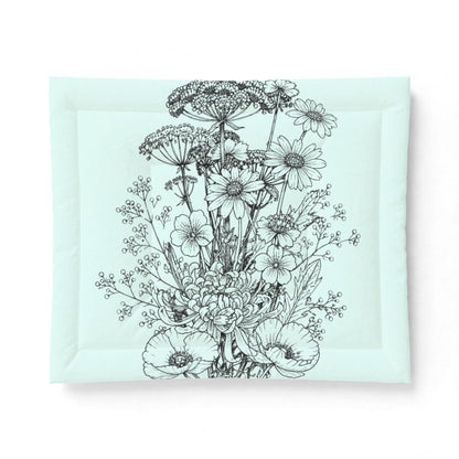 Wildflowers Cotton Comforter — Soft White Down Alternative Duvet Insert