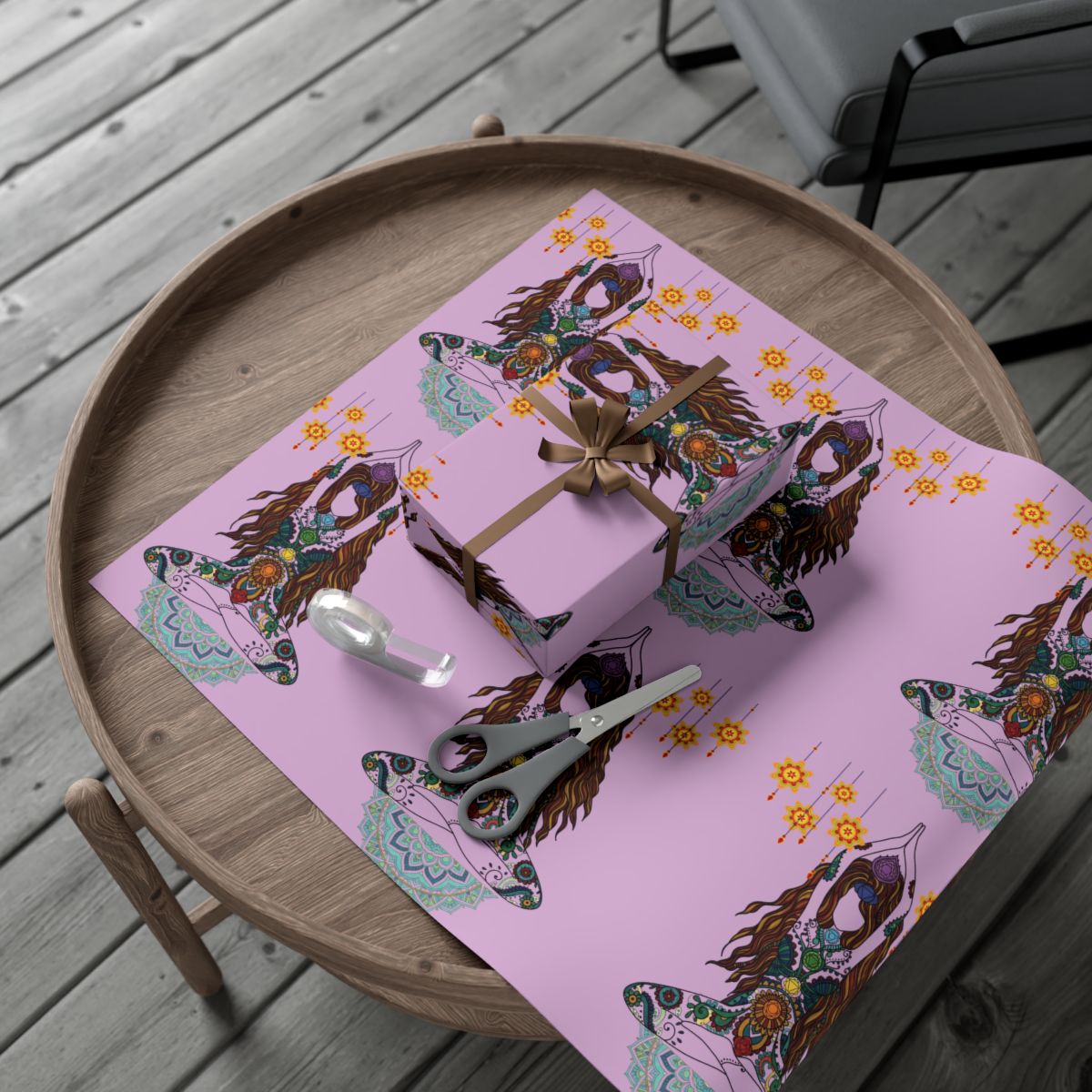Yoga Goddess Meditation Lotus Mandala - Gift Wrapping Paper