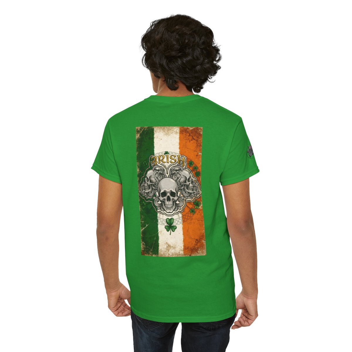 Irish Pride - Skull Flag T-Shirt — Relaxed Fit Tee with Back Tattoo Artwork