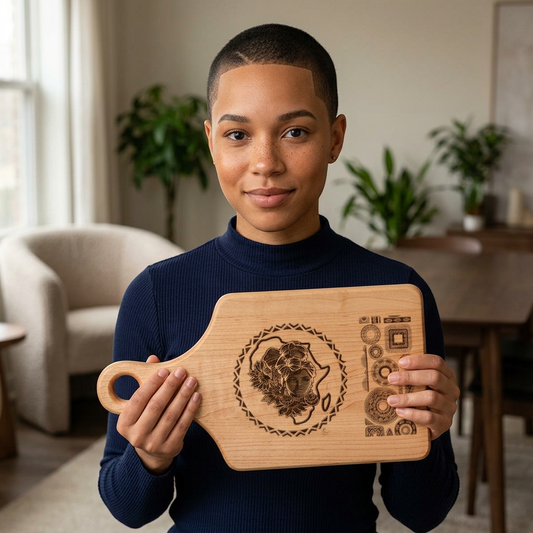 Gele Girl - Engraved Cutting Board — Decorative Serving & Chopping Board