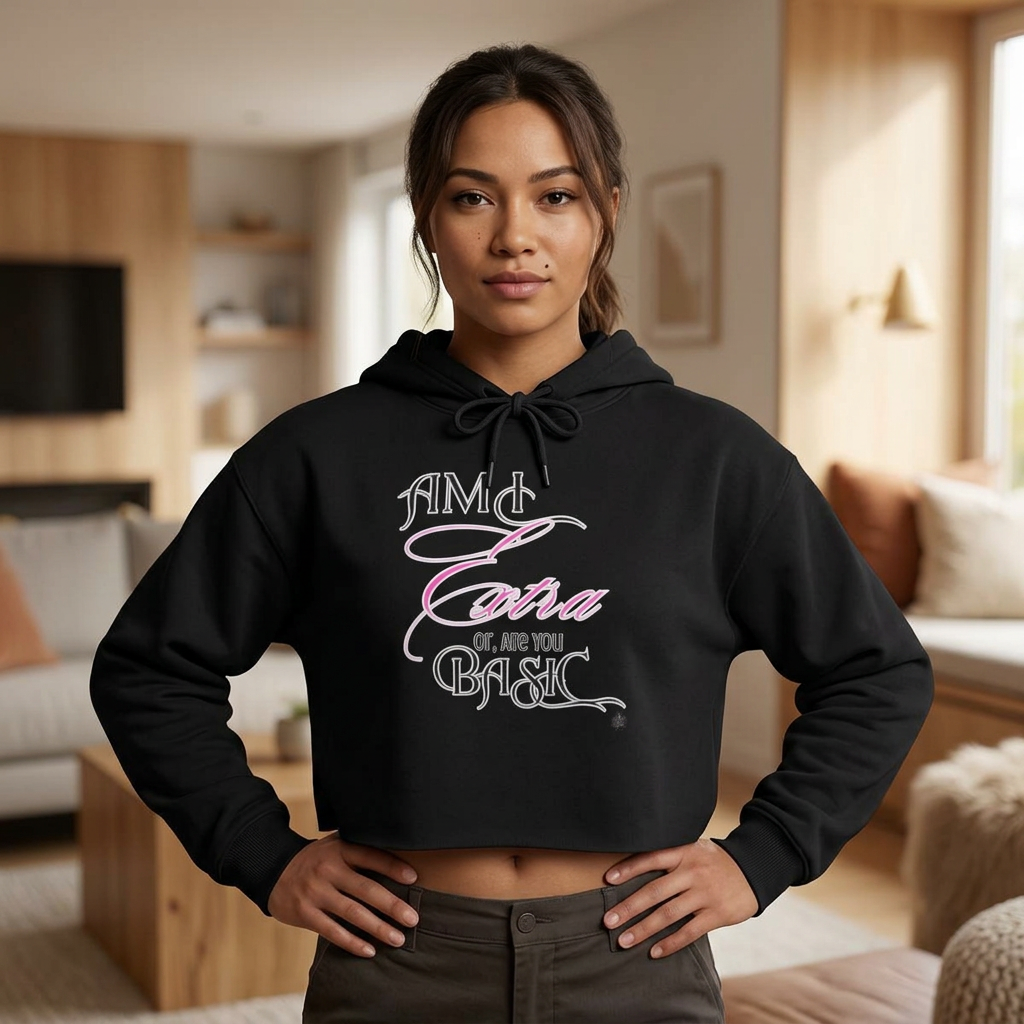 AM I EXTRA OR ARE YOU BASIC? -- Streetwise Cropped Hoodie