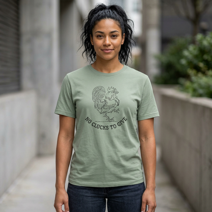 Rooster Tattoo "No Clucks To Give" Unisex T-Shirt