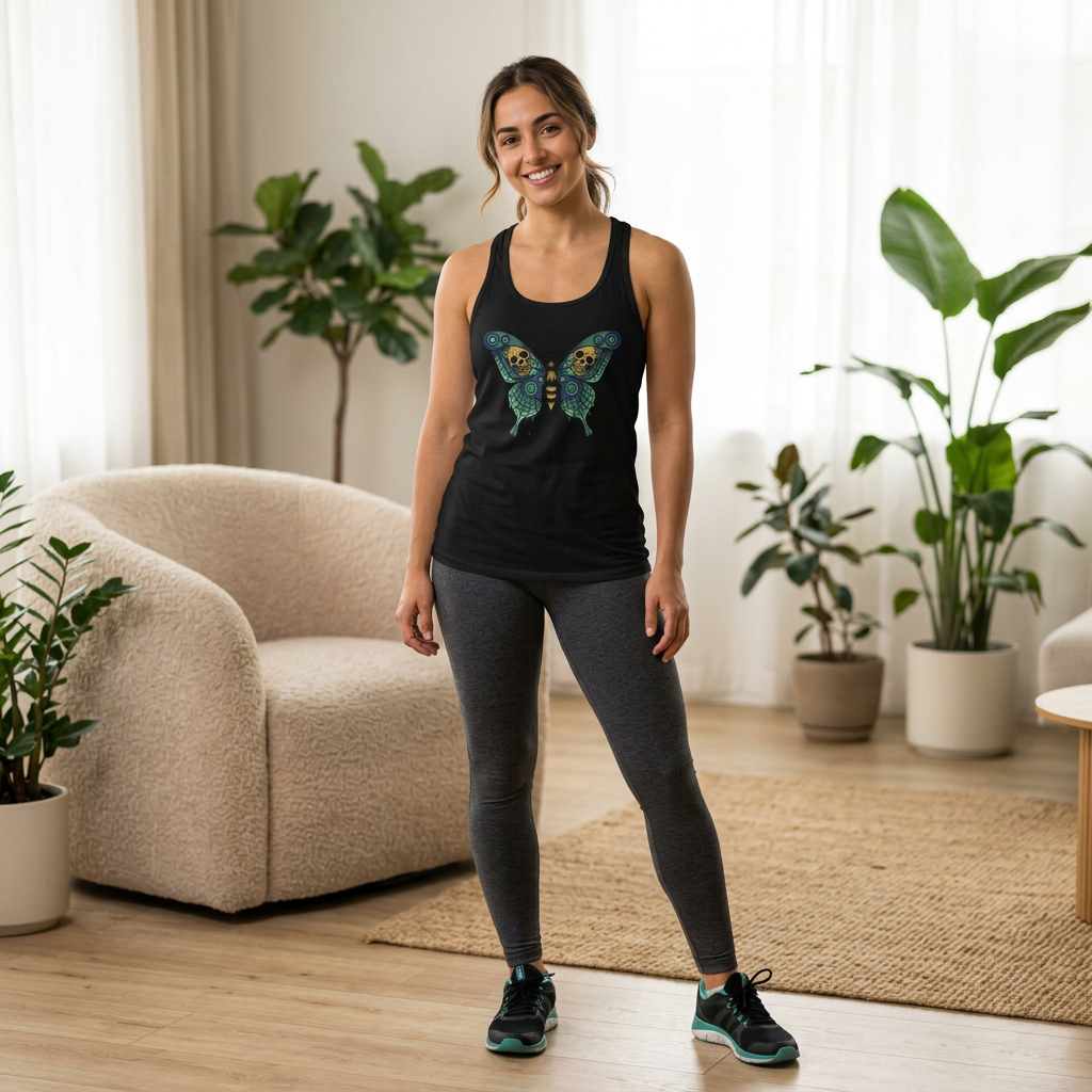 Butterfly Skulled Wings Racerback Tank — Vintage Summer Women's Tank
