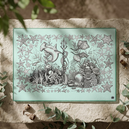 Ocean Tattoo Underwater Journey - Glass Cutting Board