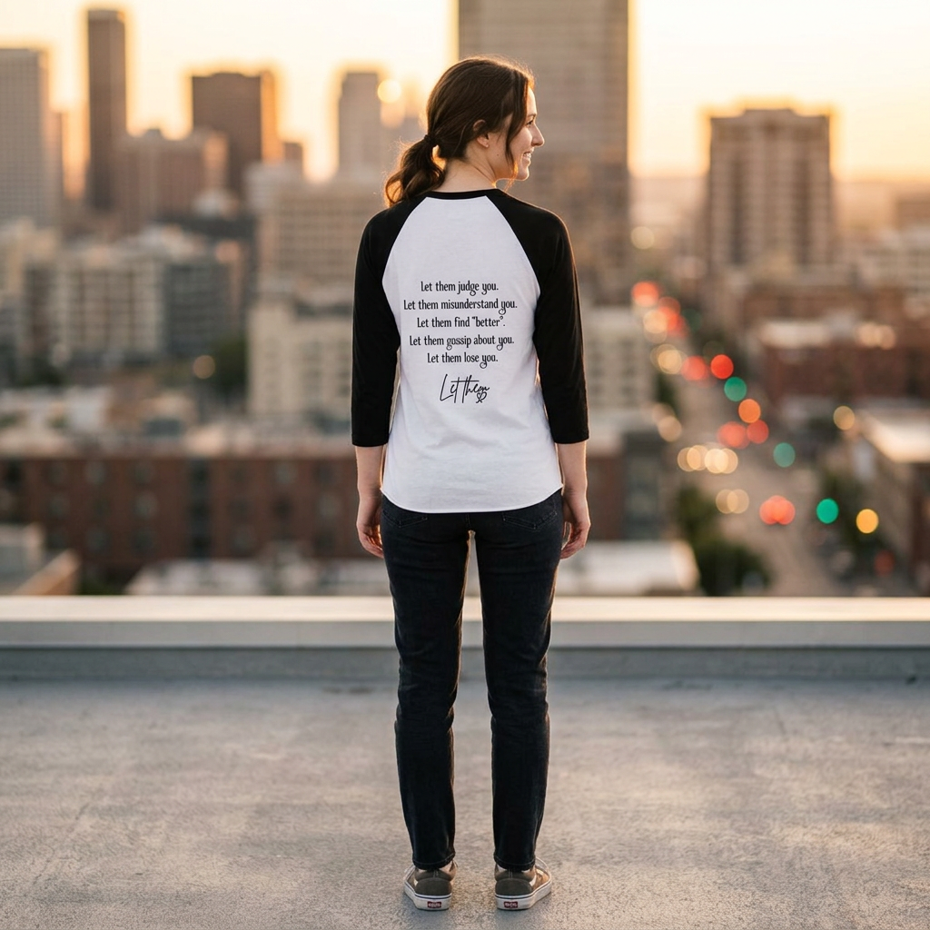 Let Them Tattoo-Baseball Tee Style Graphic Raglan for Rebels & Free Spirits