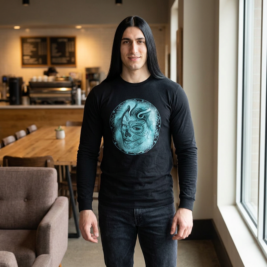 Beautiful Face Tattoo Artwork - Long Sleeve T-Shirt