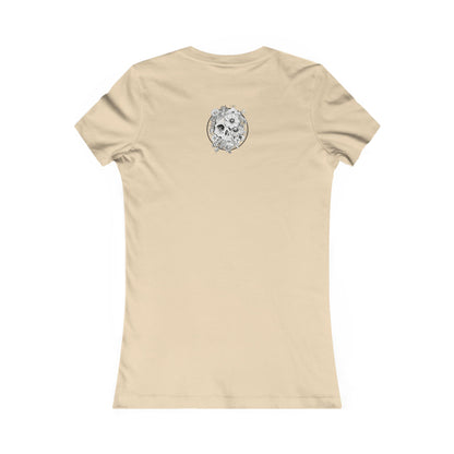 Keep On Smiling Skull & Dragonfly Tattoo Art Ladies Tee
