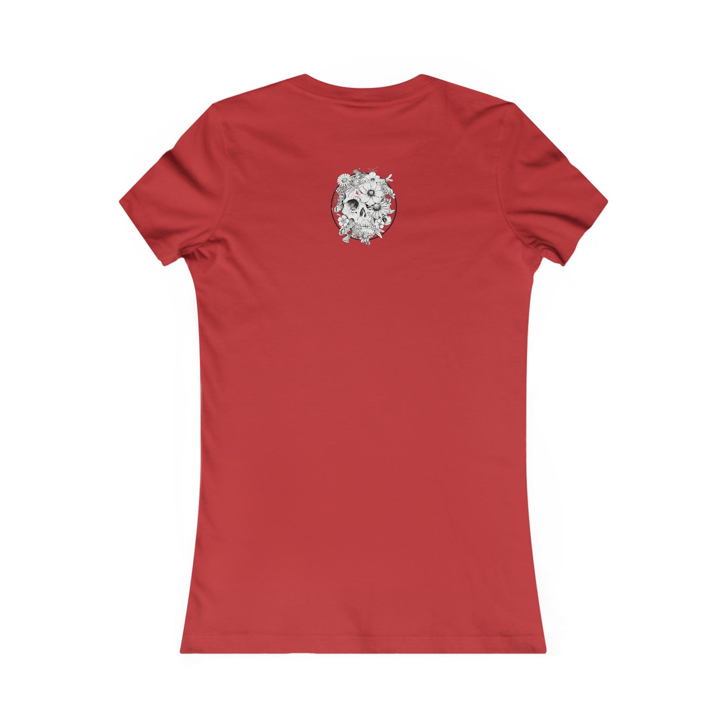 Keep On Smiling Skull & Dragonfly Tattoo Art Ladies Tee