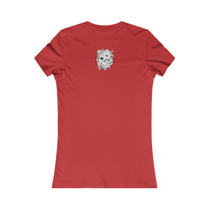 Keep On Smiling Skull & Dragonfly Tattoo Art Ladies Tee