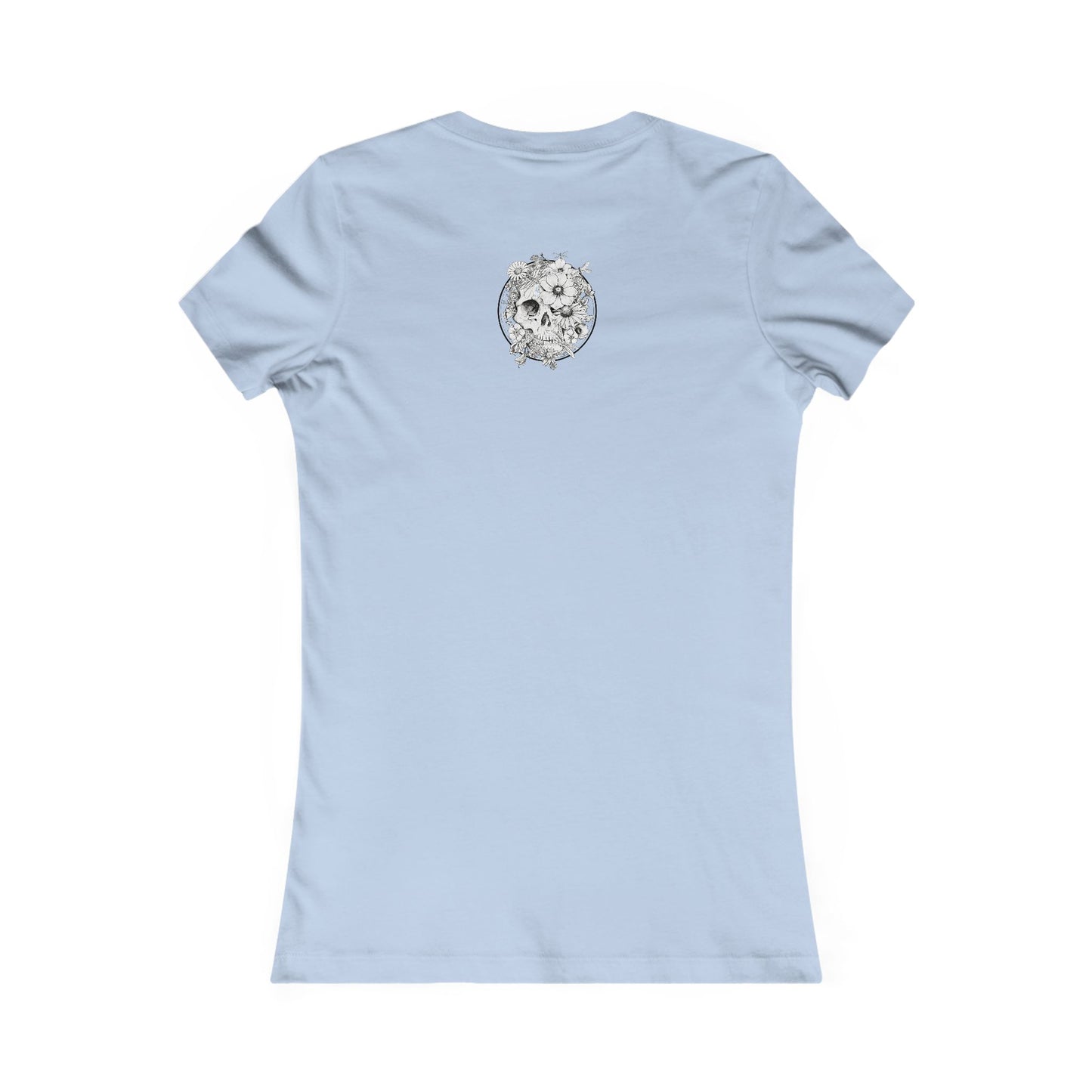 Keep On Smiling Skull & Dragonfly Tattoo Art Ladies Tee