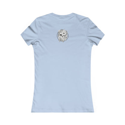 Keep On Smiling Skull & Dragonfly Tattoo Art Ladies Tee