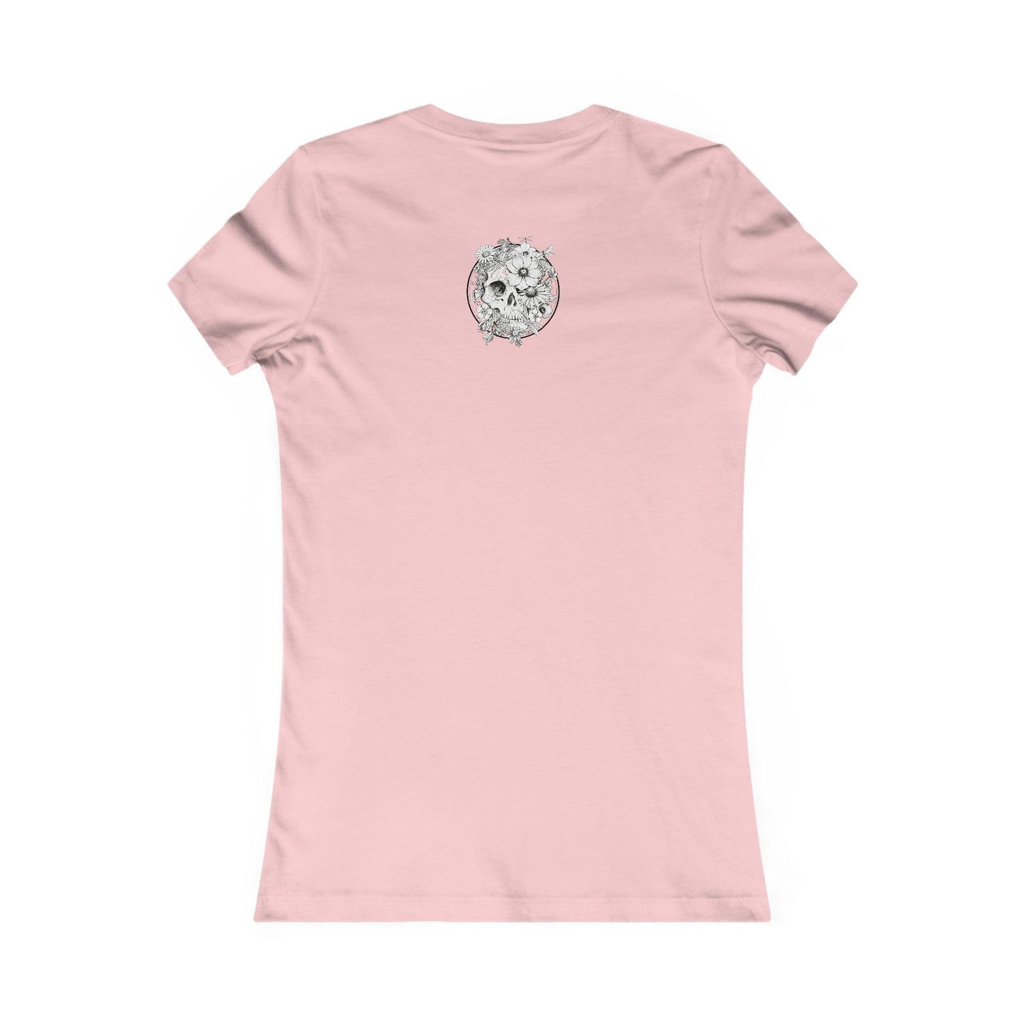 Keep On Smiling Skull & Dragonfly Tattoo Art Ladies Tee