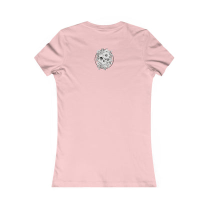 Keep On Smiling Skull & Dragonfly Tattoo Art Ladies Tee
