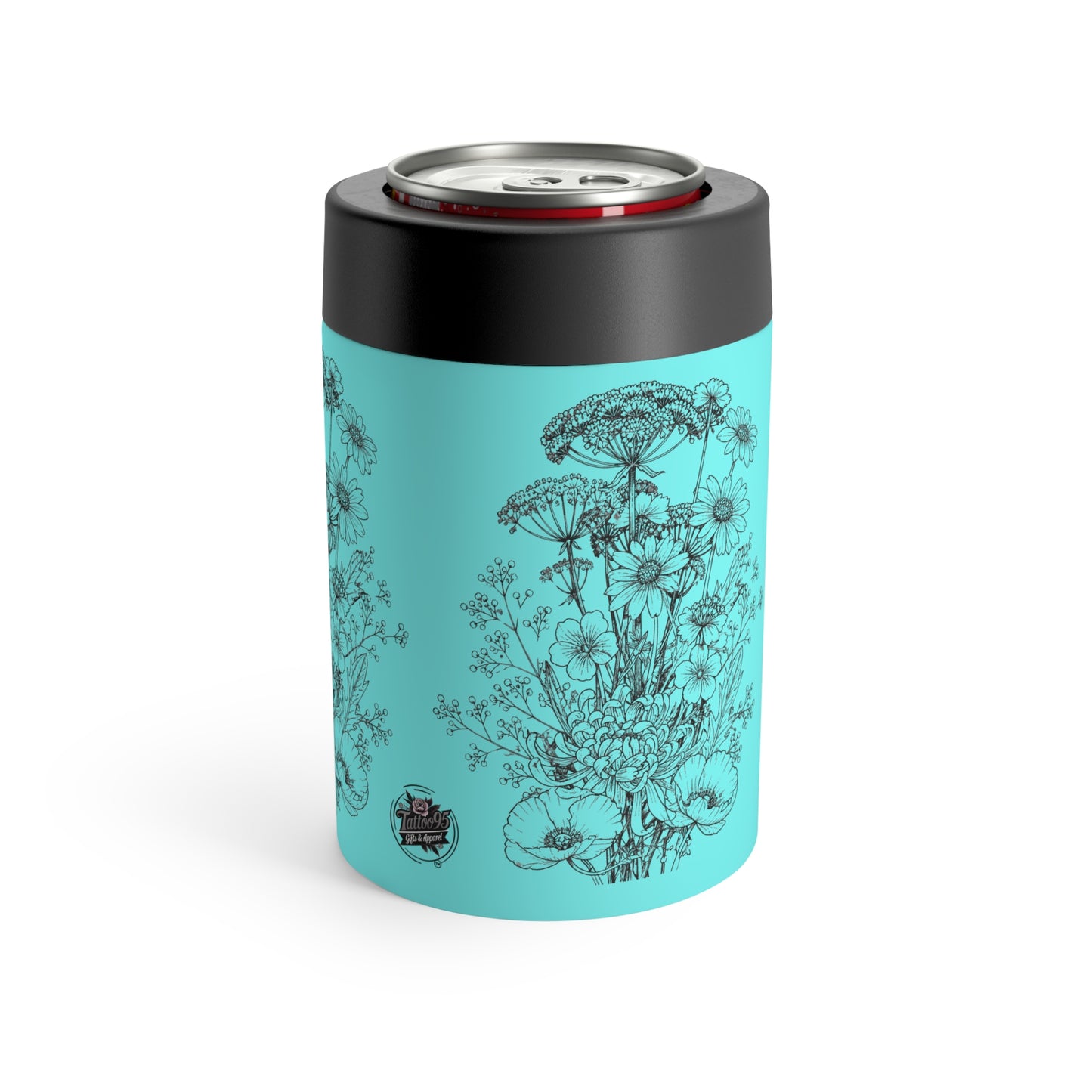 Wildflowers Insulated Can Holder — Stainless Steel 12oz Cooler