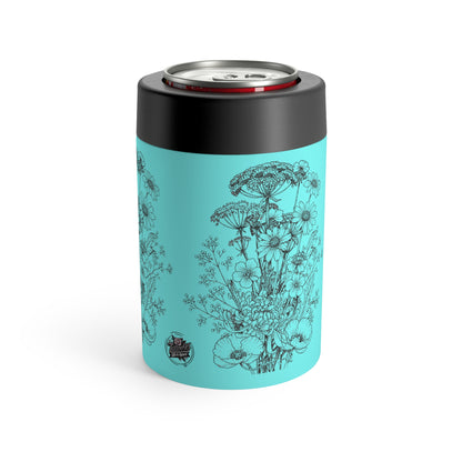 Wildflowers Insulated Can Holder — Stainless Steel 12oz Cooler