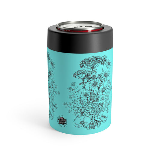 Wildflowers Floral Bouquet - Insulated Can Holder — Stainless Steel 12oz Cooler