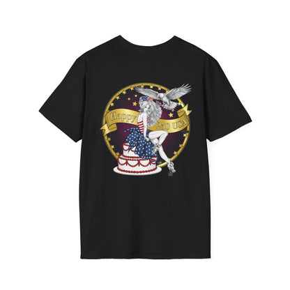 Eagle Tattoo T-Shirt with Flag & Lady Liberty – Happy 250th Birthday USA
