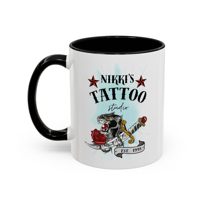 Nikki's Tattoo Studio Collection - Panther Dagger Rose - Ceramic Mug