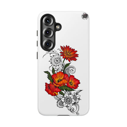 Floral Red Poppy - Tough Galaxy Phone Case Series S10-S25 Series