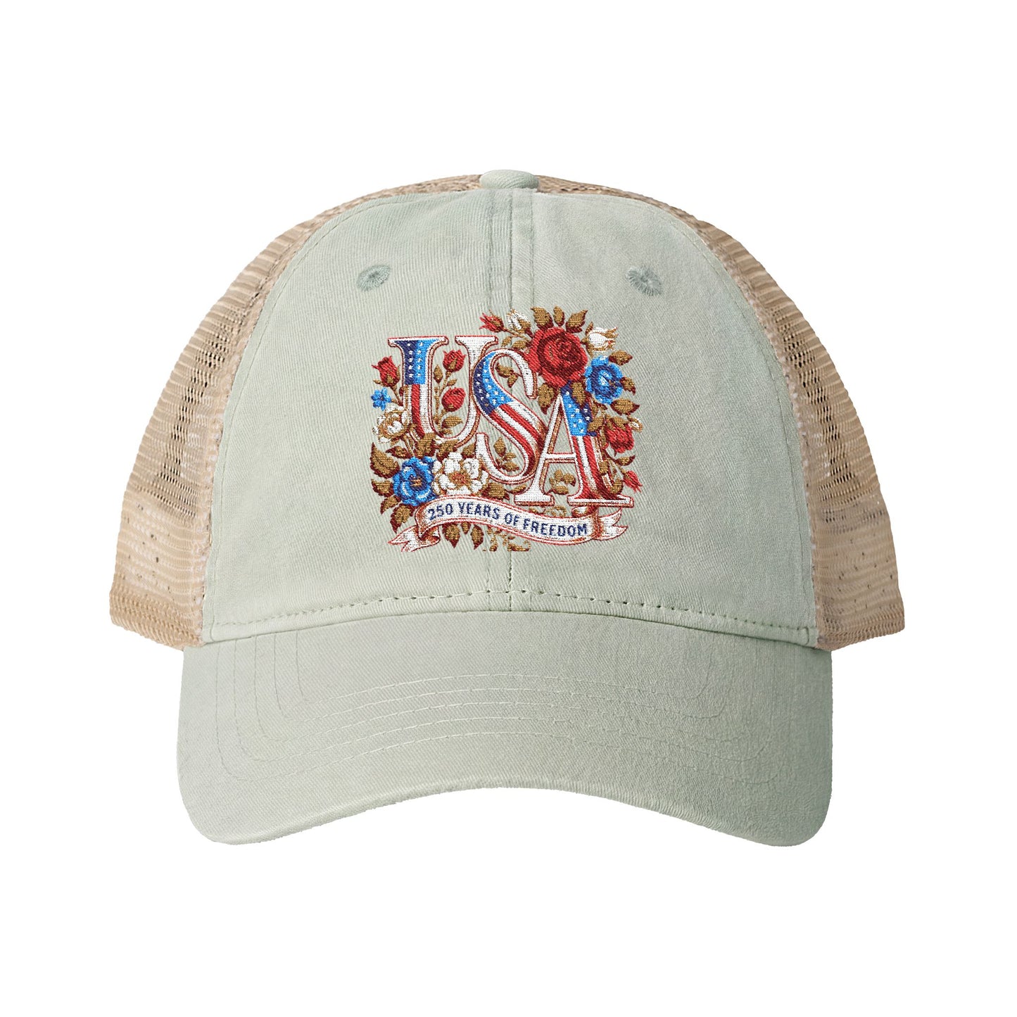 Floral USA - Women's Washed Mesh-Back Cap