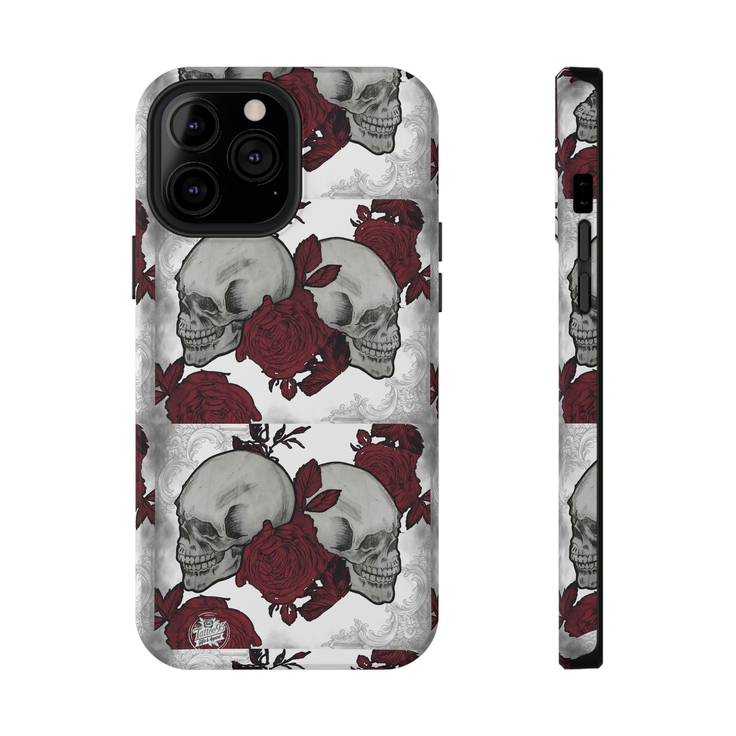 Skulls and Roses Tattoo Art - iPhone Case