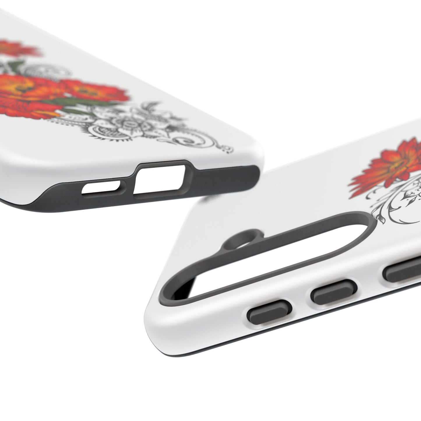 Floral Red Poppy - Tough Galaxy Phone Case Series S10-S25 Series