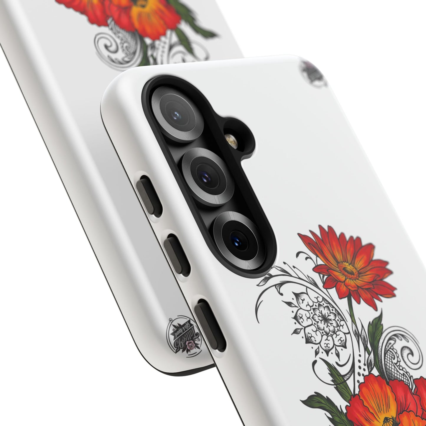 Floral Red Poppy - Tough Galaxy Phone Case Series S10-S25 Series