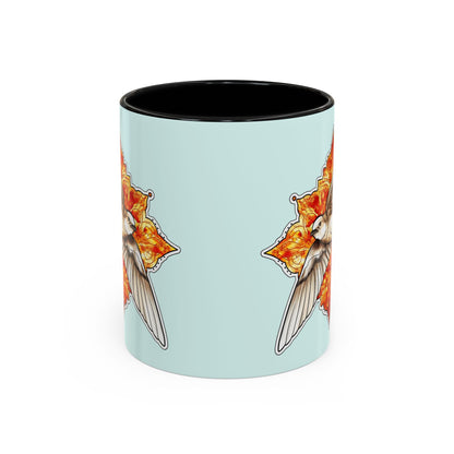 Swallow & Autumn Leaf Accent Coffee Mug — Ceramic Bird Lover Gift (11/15oz)