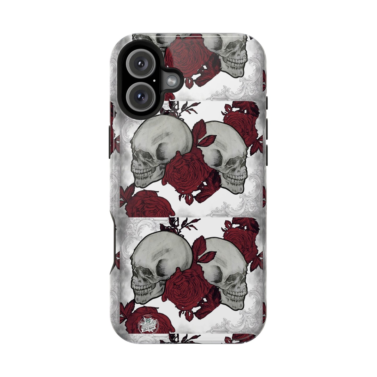 Skulls and Roses Tattoo Art - iPhone Case