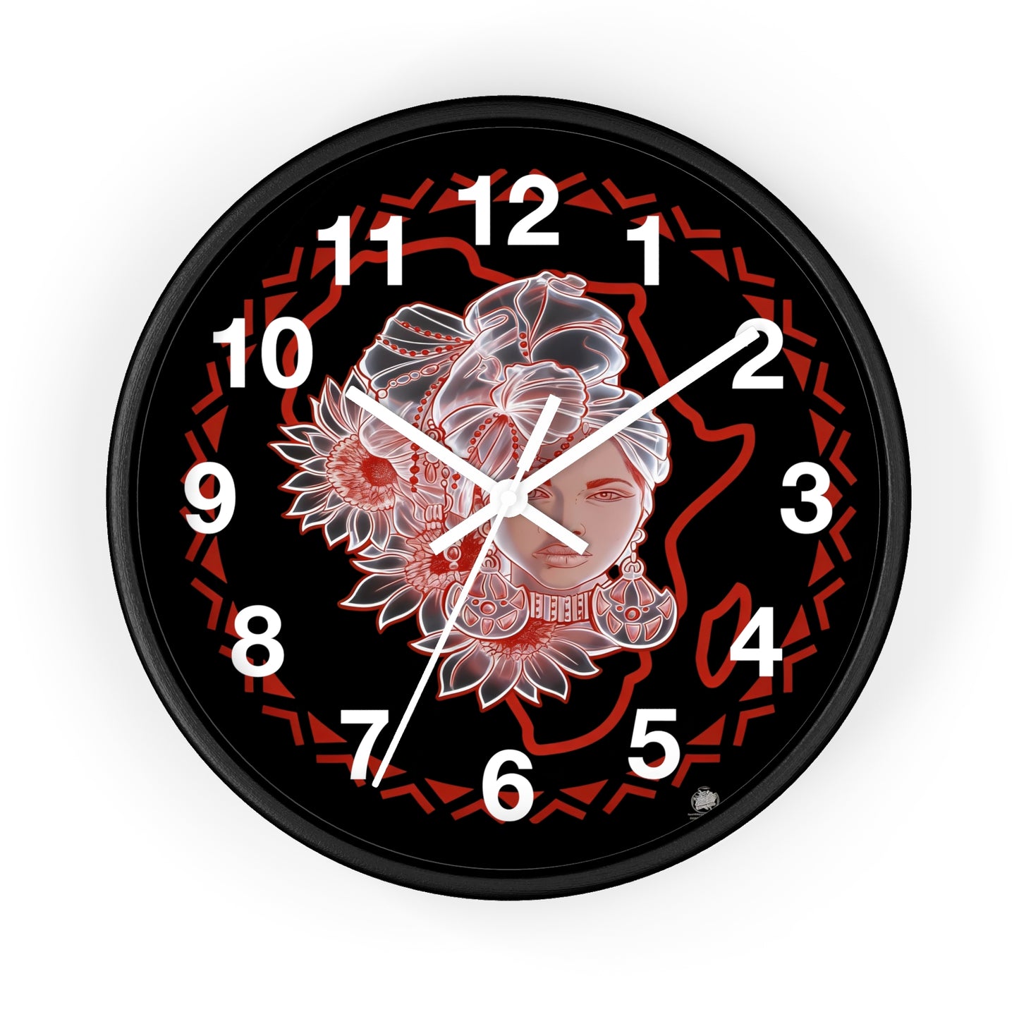 Gele Girl - Wall Clock Black Background