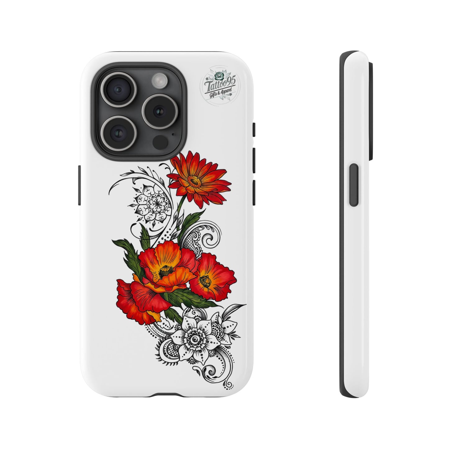 Floral Red Poppy iPhone Case — Red Poppy Botanical Tough Case
