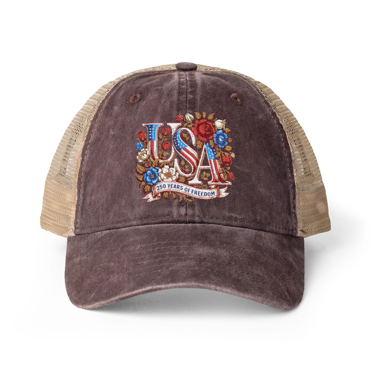 Floral USA - Women's Washed Mesh-Back Cap