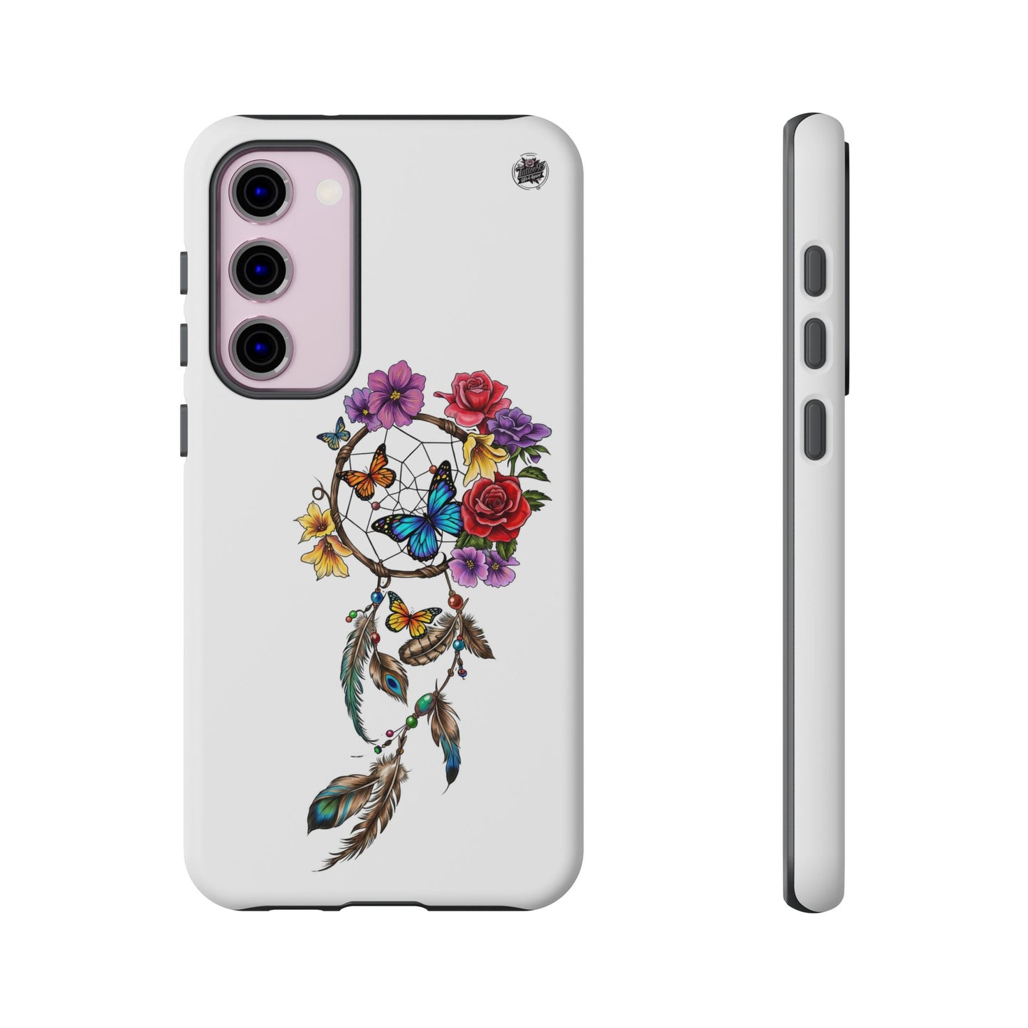 Dreamcatcher &  Butterflies White — Tough Galaxy S10-S25 Series Protective Cover