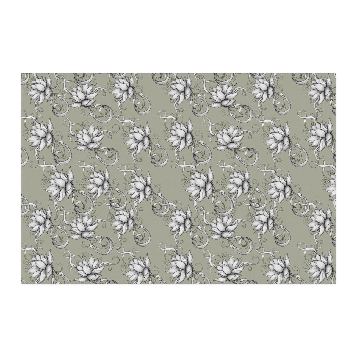 Combed Cotton Fabric Yard – Lotus Vines (54" x 36")