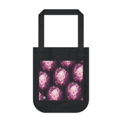 Floral Skull and Dragonfly Tattoo Art (Pink) - Organic Canvas Tote Bag — Pink Tattoo Artwork