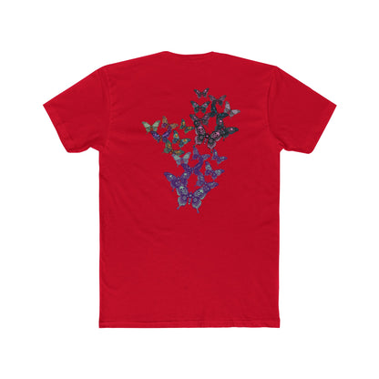 Butterfly Skulled Wings - Crew Tee — Blue Graphic 'Quiet Promise' Cotton Tee