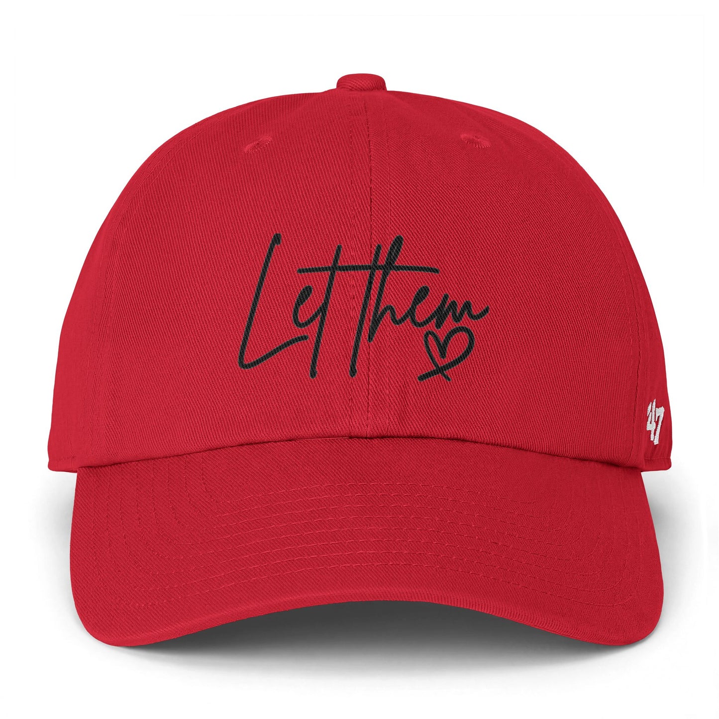 Let Them Heart Embroidered Baseball Cap — Casual Script Hat for Everyday Wear